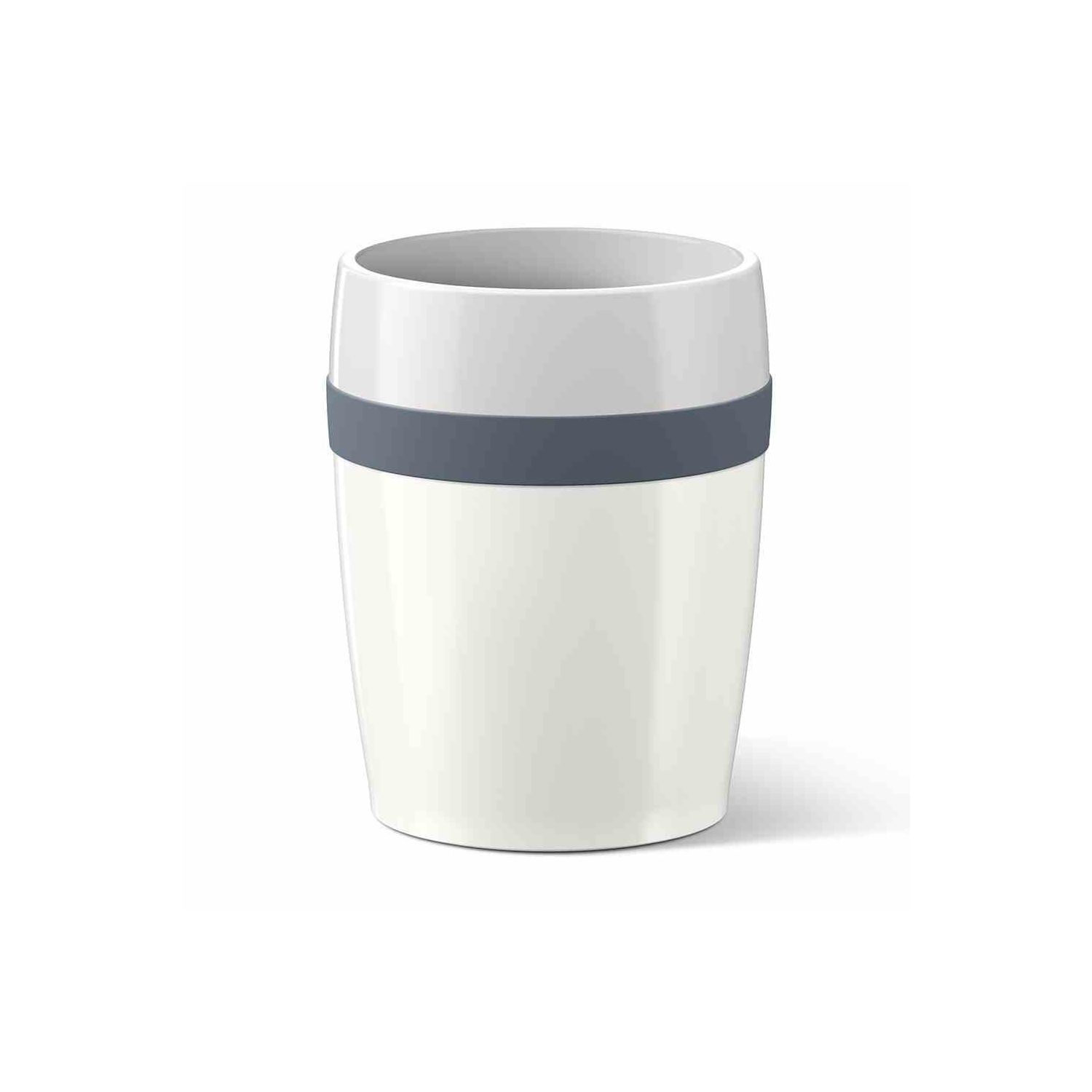Термостакан TRAVEL CUP Ceramic 0 2 л белый/серый Термостакан TRAVEL CUP Ceramic 0 2 л белый/серыйНебольшой термостакан ТРЭВЭЛ КАП Керамик выполнен в лаконичном дизайне из белой керамики, украшенной стильной серой полосой. Используемые материалы надолго сохраняют тепло помещенных в стакан напитков. Термостакан прекрасно впишется в интерьер автомобиля своим скромным дизайном и размерами, подходящими для автомобильных держателей бутылок. Прекрасный презент для человека, много времени проводящего в пути и ценящего хороший кофе либо душистый чай.<br>