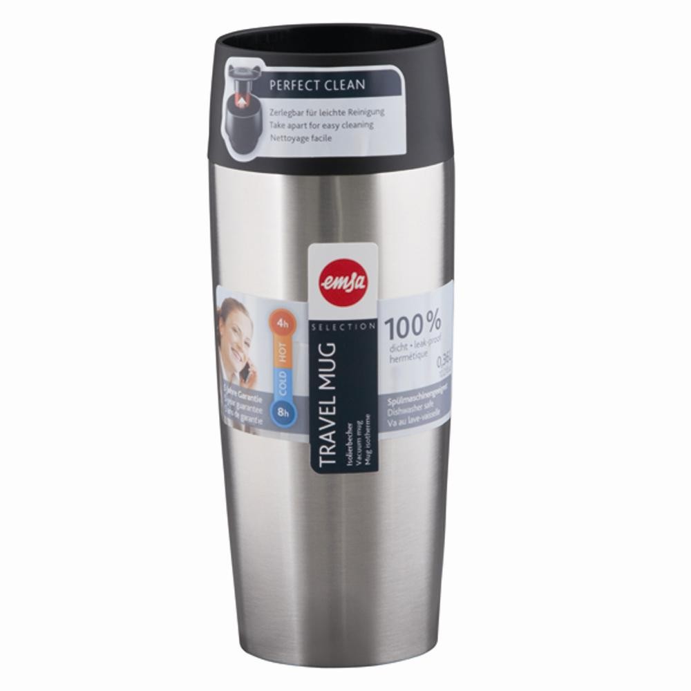 Термокружка TRAVEL MUG 0,36 л черная, сталь Термокружка TRAVEL MUG 0,36 л черная, стальГерметичность,удобство в использовании, способность держать температуру горячих напитков до 4-х часов, а холодных - до 8-ми, крышка легко снимается и моется - вот основные свойства этой кружки.<br>