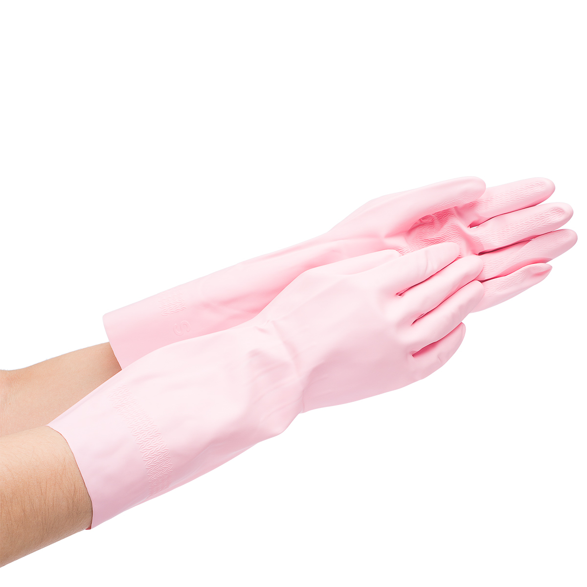 Перчатки хозяйственные розовые S улучшенные толстый нитрил