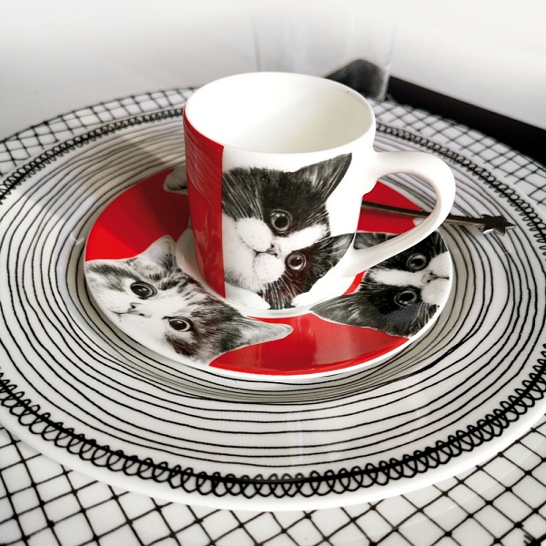 Чашка с блюдцем кофейная 100 мл Taitu Best Friends Cats