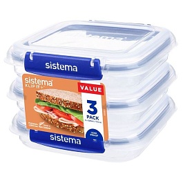 Набор контейнеров для сэндвичей 520 мл Sistema 3 шт