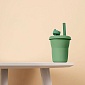 Стакан силиконовый с трубочкой Jordan&Judy Котёнок зелёный