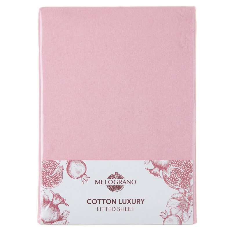 Простыня натяжная трикотажная Melograno 160 х 200 х 25 см светло-розовый 329₽