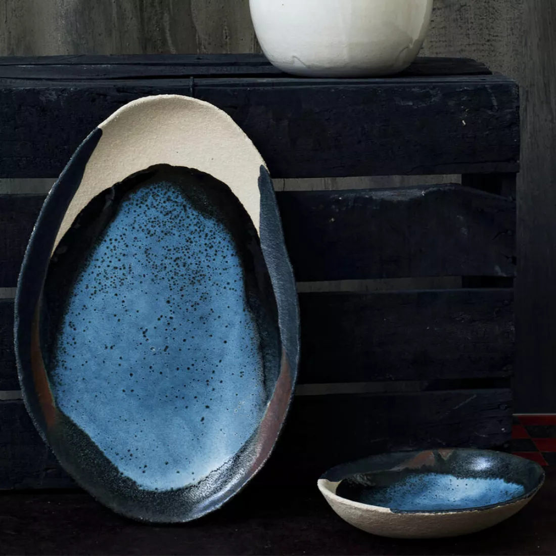 Тарелка овальная 25 см Jars Wabi синий CKH-963328 - фото 2