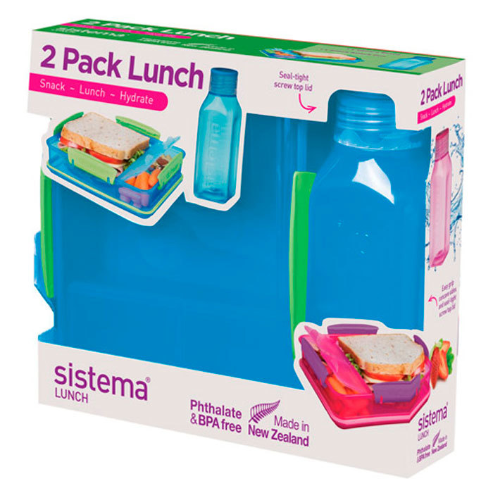 Набор бутылка и ланч-бокс Sistema Lunch в ассортименте контейнер круглый 1 л sistema в ассортименте