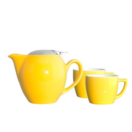 Набор чайный "Киото" (чайник 600мл + 2 кружки 180мл) жёлтый