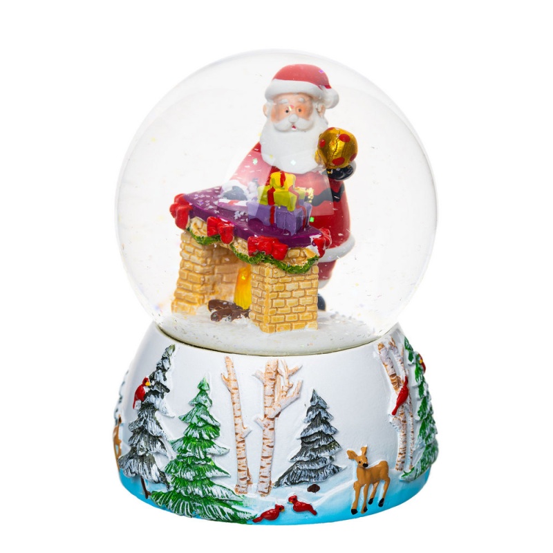Шар музыкальный снежный Royal Collection Санта с подарками аниськин и снежный человек