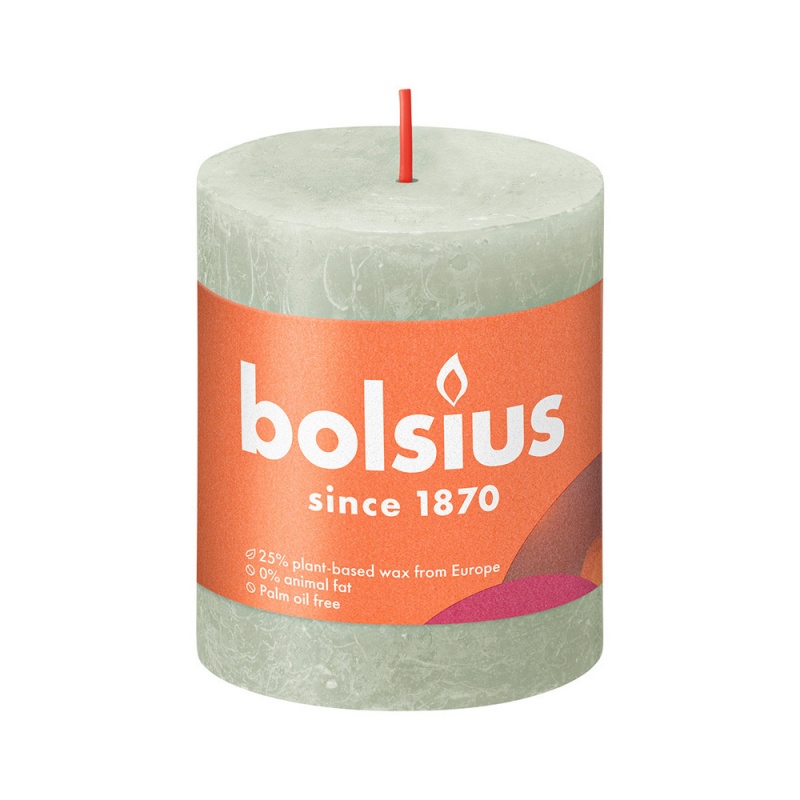 

Свеча 6,8 х 8 см Bolsius Shine Рустик туманный зелёный