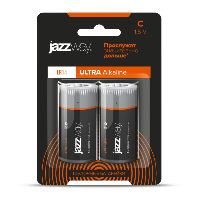 Комплект батареек JazzWay Ultra Alkaline C/LR14 2 шт