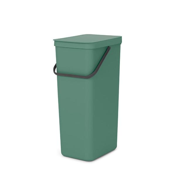 Ведро для мусора 40 л Brabantia Sort & Go зелёный ведро для мусора встраиваемое 15 л brabantia стальной полированный