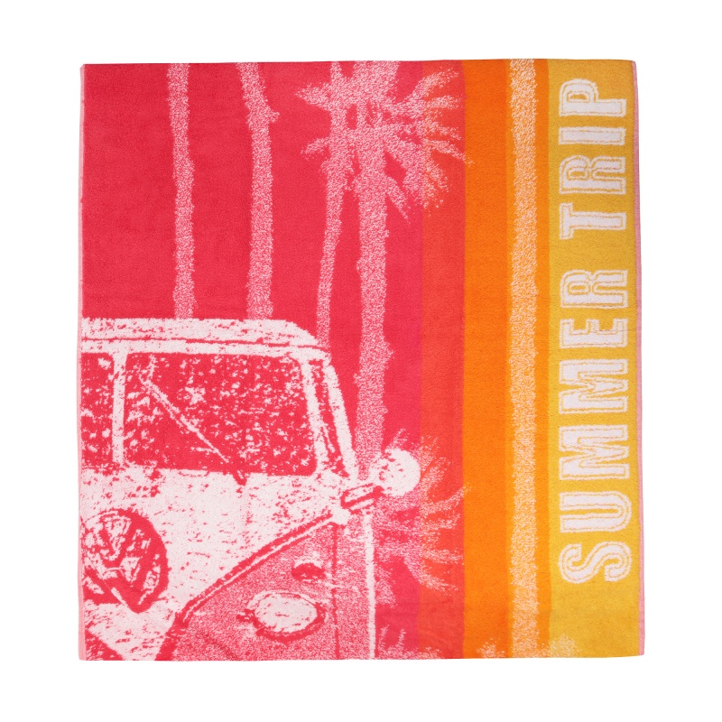 Полотенце 75 х 150 см Lasa Home Summer Trip розовый-оранжевый полотенце для йоги 183x61см inex suede yoga towel искусственная замша mftowel st19 закат на пляже