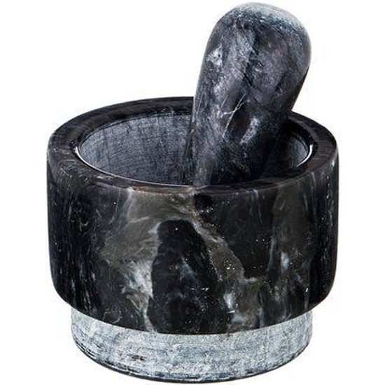 Ступка с пестиком двхсторонняя Black Marble 14х10,5 см 