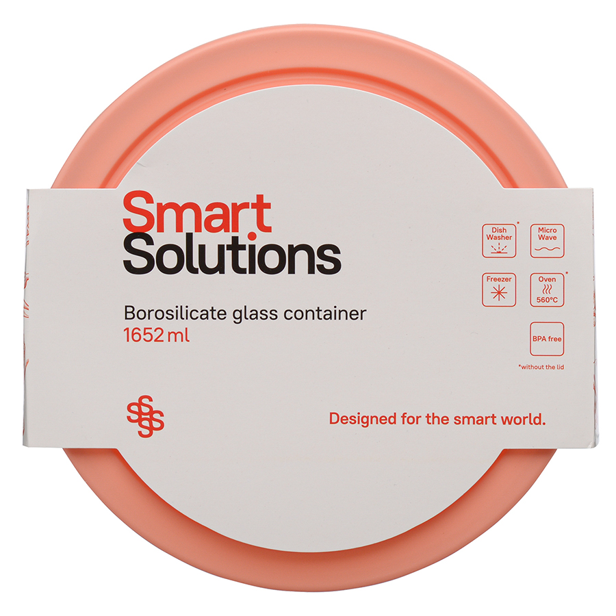 Контейнер стеклянный 1652 мл Smart Solutions розовый Smart Solutions CKH-JV1652RD - фото 4