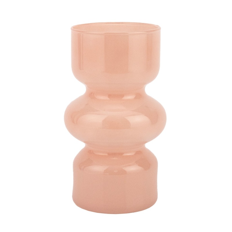 Ваза стеклянная 18 см Азалия розовый 1090₽