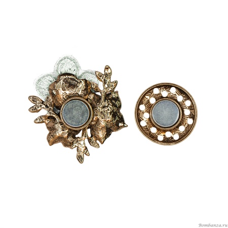 Брошь Shadore Букет, хаки