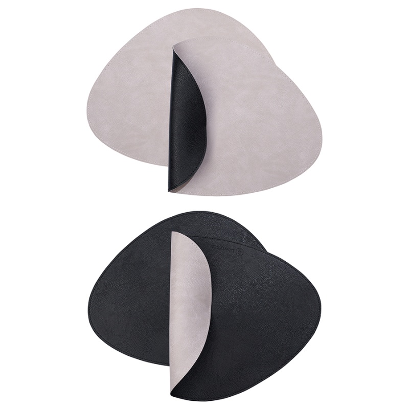 Набор салфеток сервировочных 4шт 33х41 см, Drop черный/светло серый