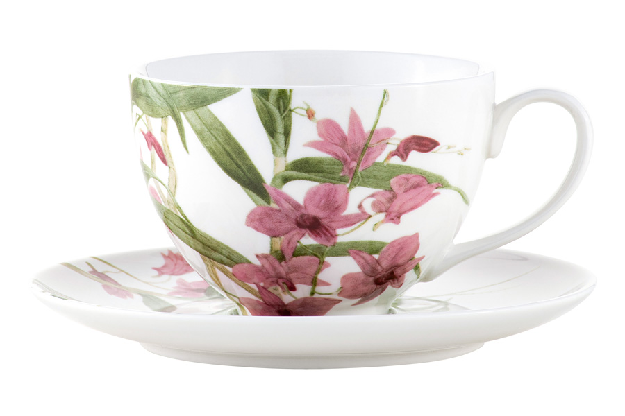 Пара чайная 0,24 л Maxwell & Williams Орхидея розовая чашка фарфоровая чайная coral 250 мл белый