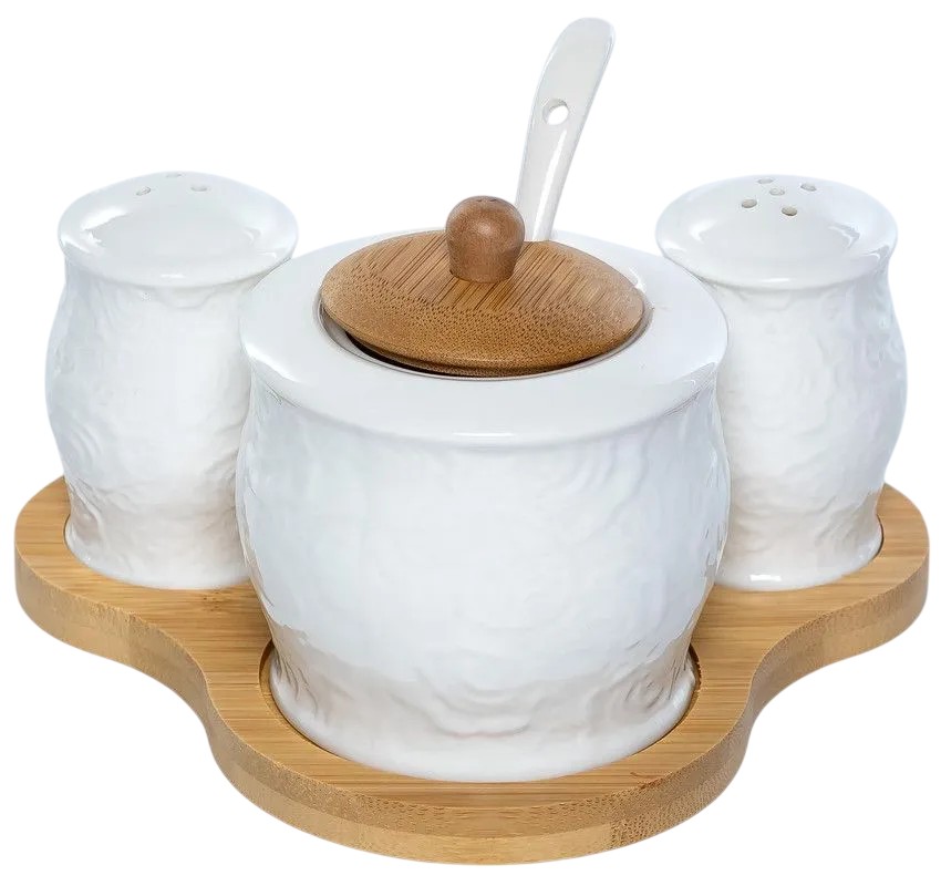 Набор для сервировки с сахарницей 320 мл на бамбуковой подставке Balsford Роза 1990₽