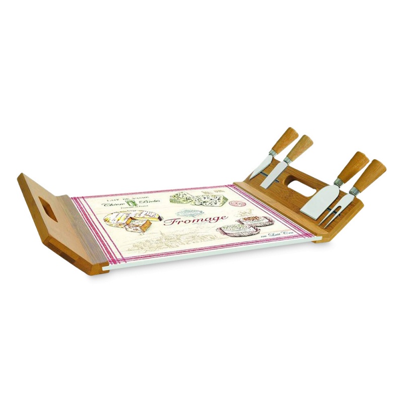 

Поднос-доска для сыра с 4 ножами Easy Life Fromage 5 предметов