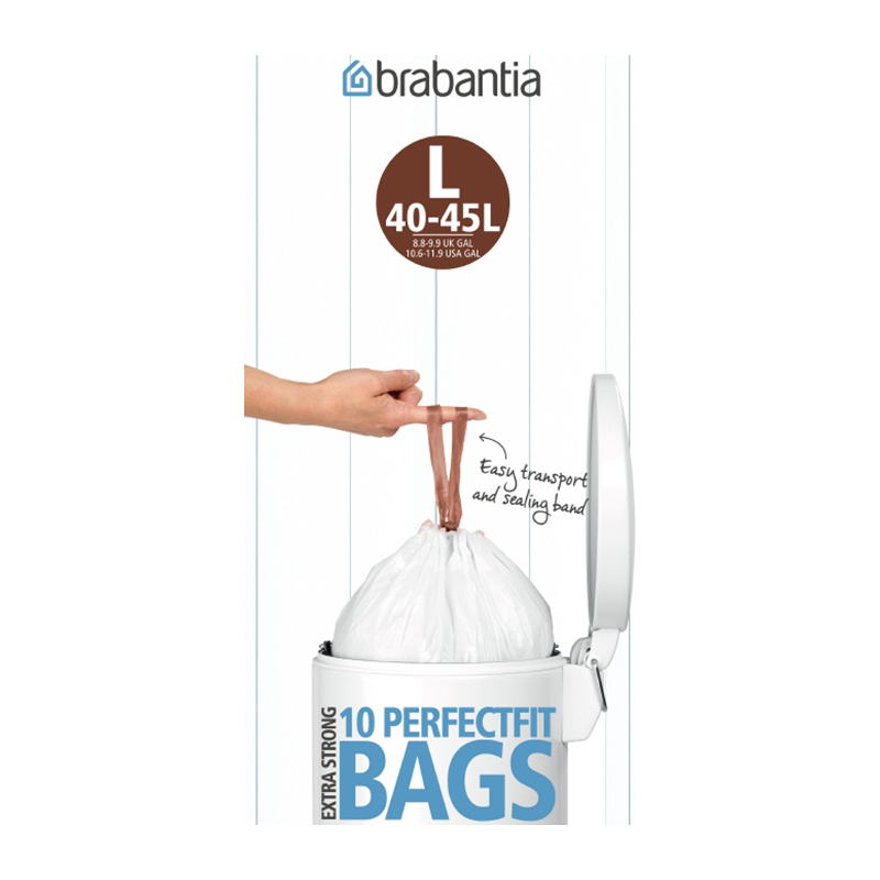 Пакеты для мусора 40-45 л Brabantia PerfectFit L 10 шт пакеты для мусора 20 25 л brabantia perfectfit j 10 шт