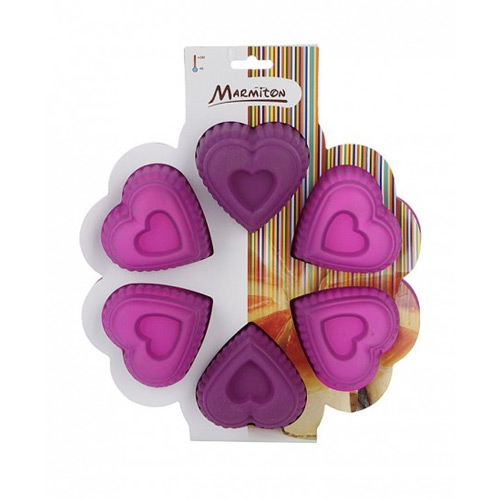 Форма из силикона "Сердце" 6 ячеек в ассортименте