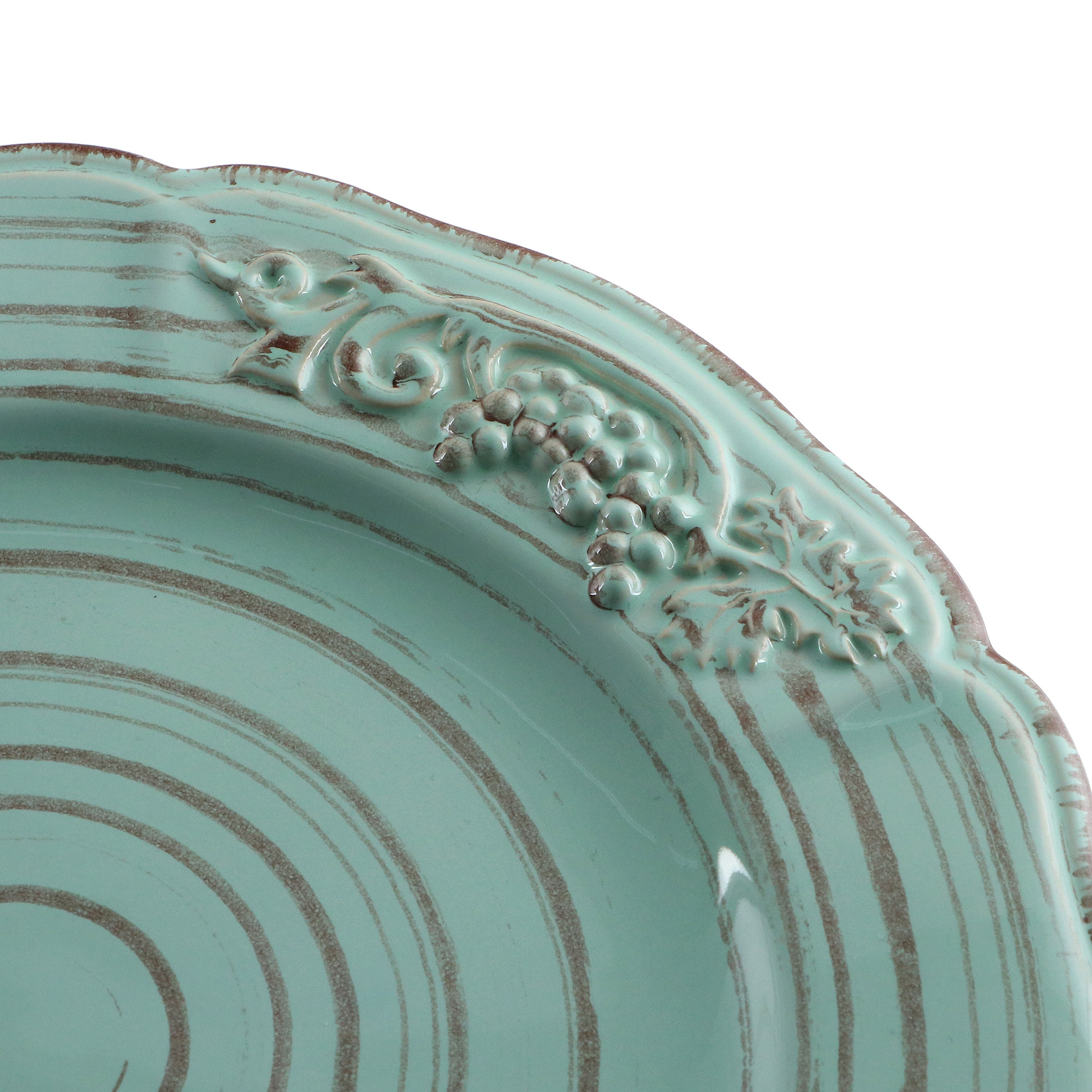 Тарелка "Барокко" Royal Stoneware 22 см светло-зелено-коричневая Royal Stoneware CKH-485002128022 - фото 2