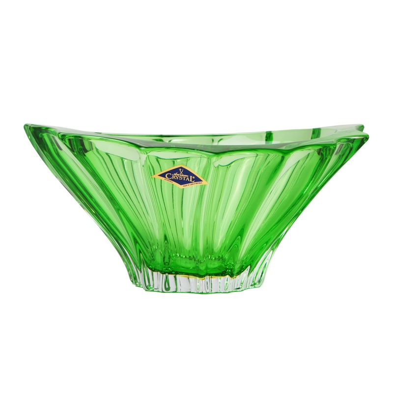 Ваза для фруктов 22 см Aurum Crystal Plantica Green ваза для фруктов стекло 9 5х22 5 см мед y6 6485