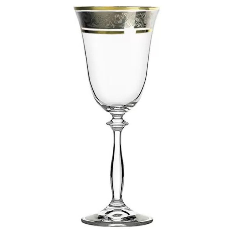 Набор бокалов для вина 250 мл Crystalex Анжела Панто платина 6 шт 12290₽