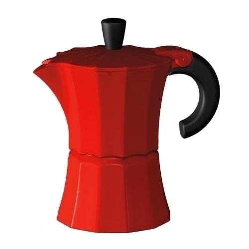 Кофеварка гейзерная на 3 чашки Morosina 150 мл красная