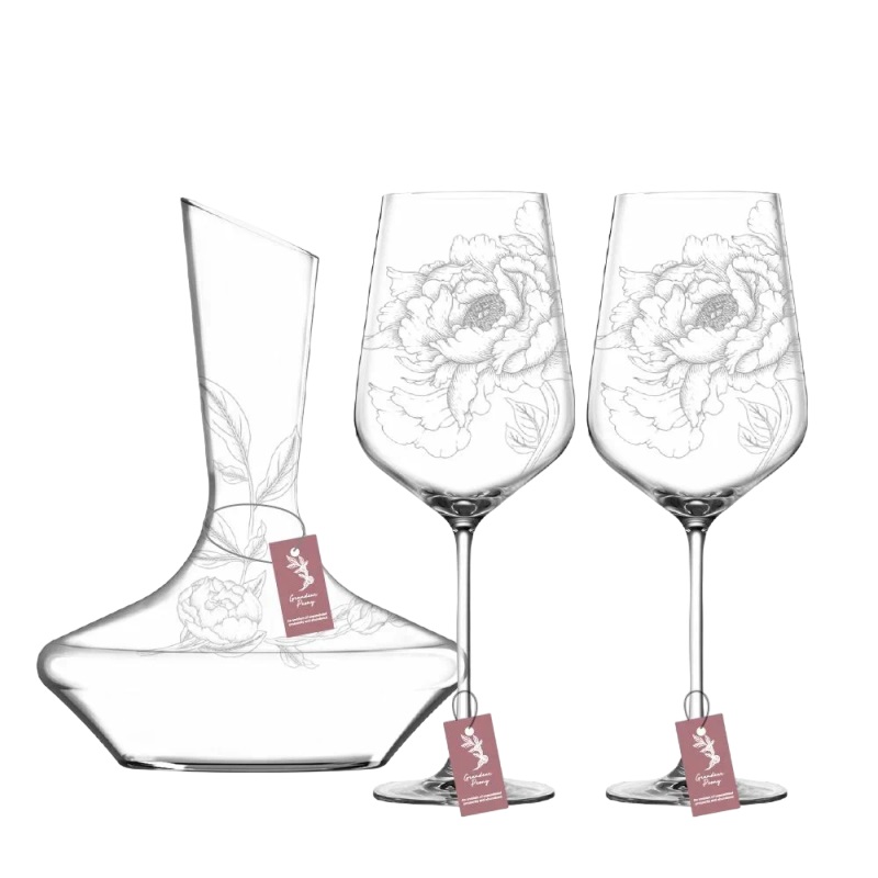 Набор 2 бокала для вина и декантер 750 мл Lucaris Gracias декантер стеклянный для вина magistro иллюзия 1 л 12 5×33 5 см прозрачный