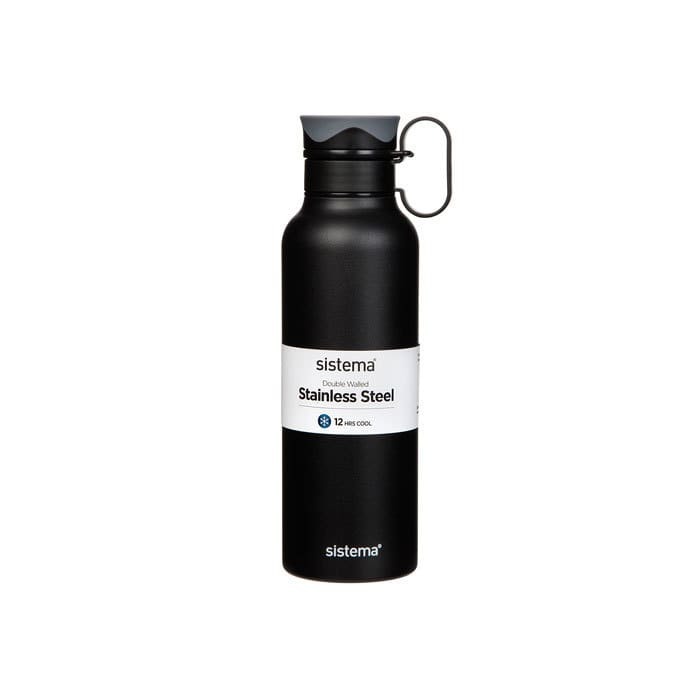 

Термобутылка с петелькой 600 мл Sistema Hydrate чёрный