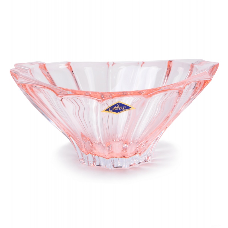Конфетница 22 см Aurum Crystal Plantica Pink тарелка конфетница