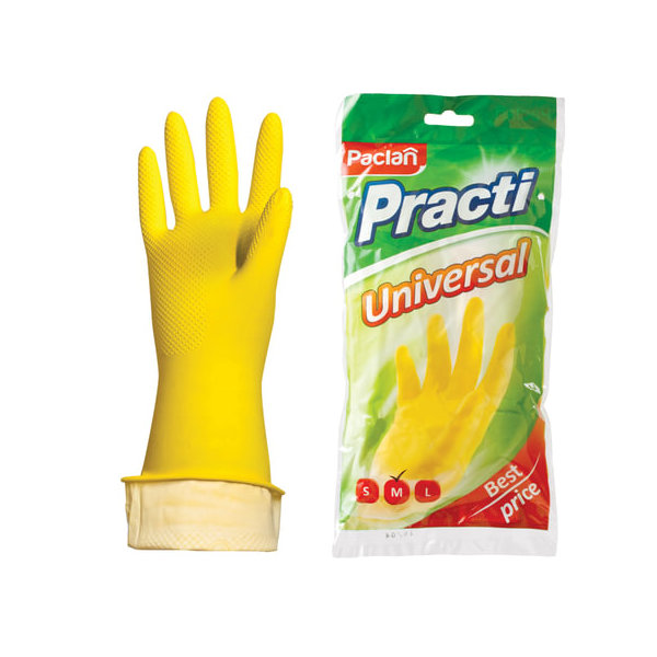 Перчатки резиновые Paclan Practi Universal M жёлтый Paclan CKH-407117
