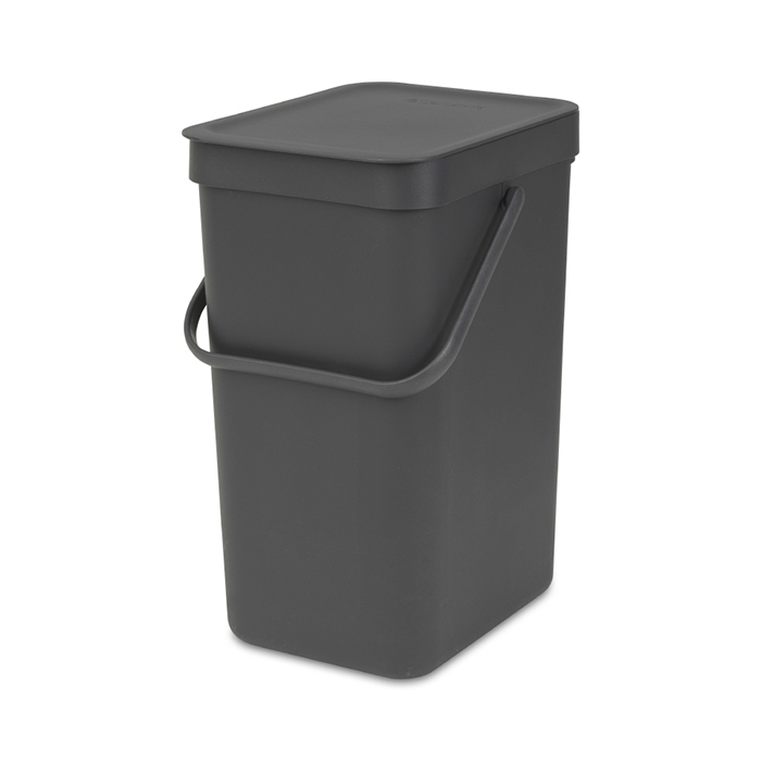 Ведро для мусора 12 л Brabantia Sort & Go серый пакеты для мусора 120 л 10 шт биоразлагаемые grifon 101 091