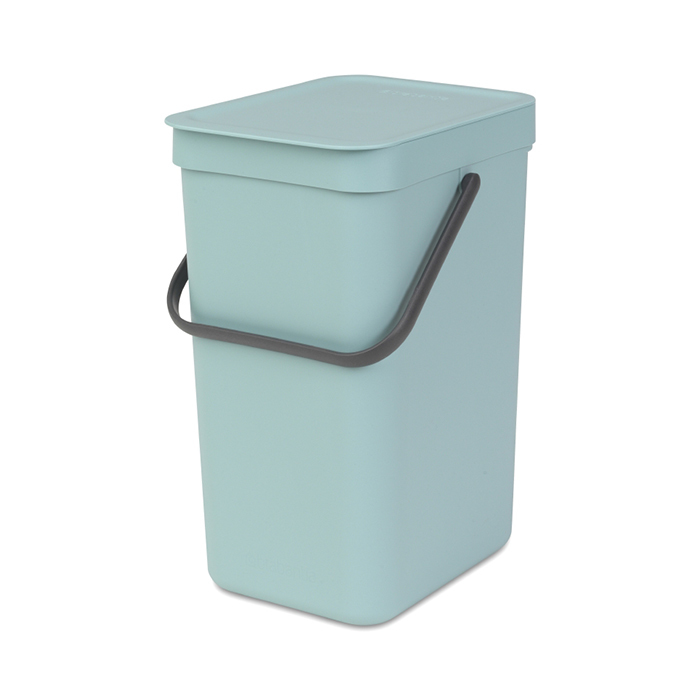 Ведро для мусора 12 л Brabantia Sort & Go мятный пакеты для мусора 120 л 10 шт биоразлагаемые grifon 101 091