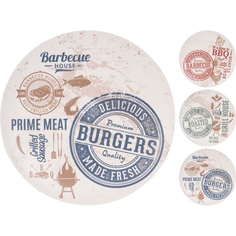

Тарелка 25 см "Burgers" в ассортименте