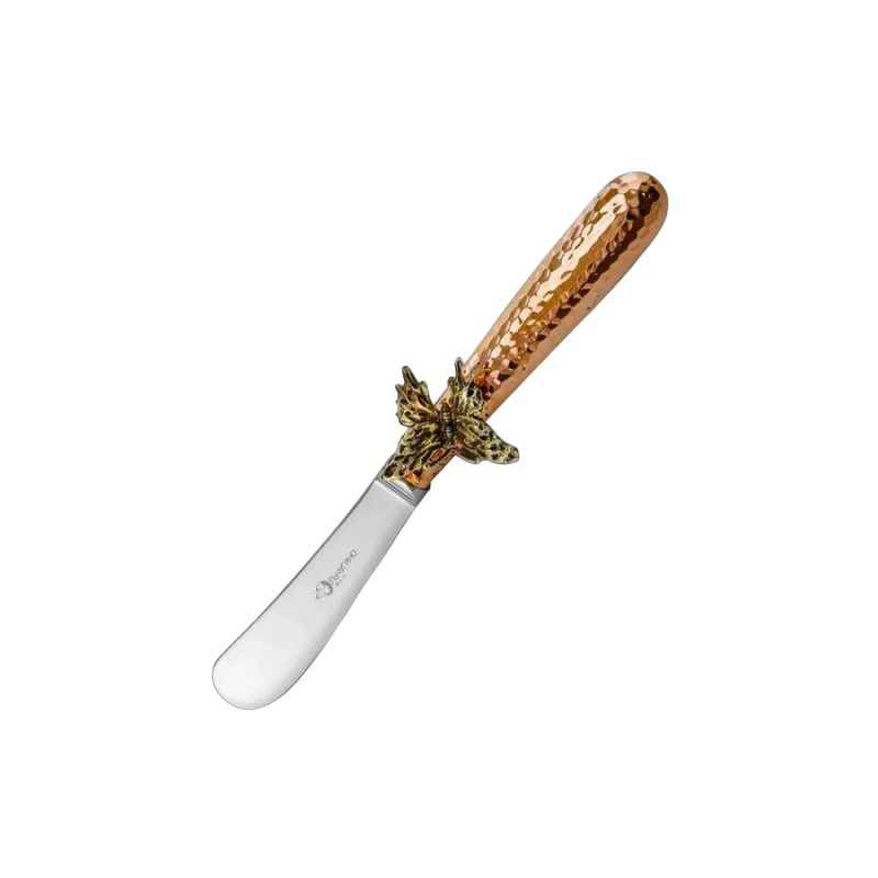 Нож для масла Кольчугинский мельхиор Бабочки медный ложка столовая 21 см кольчугинский мельхиор бабочки