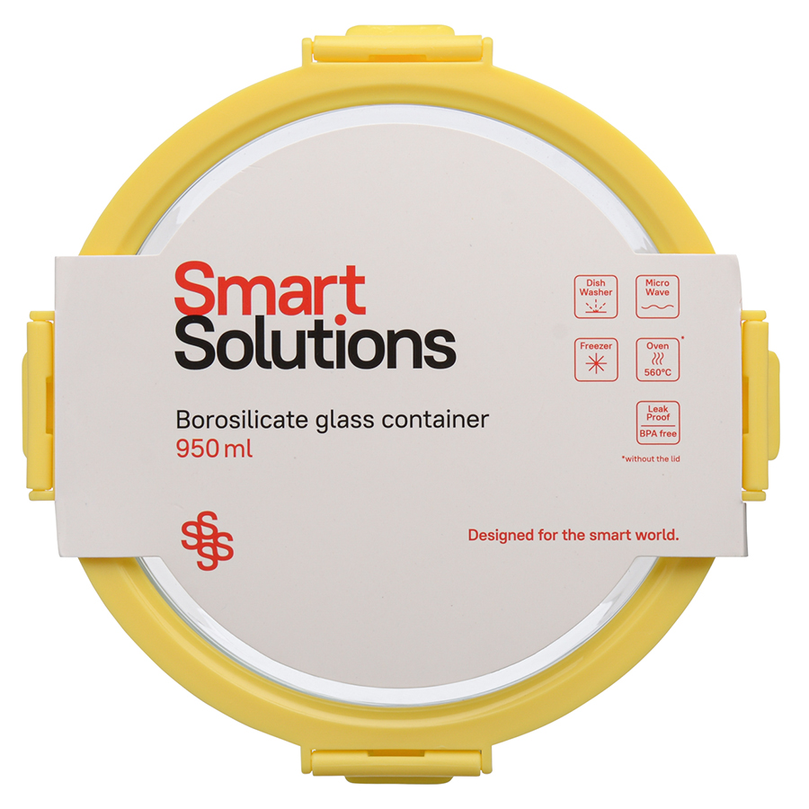 Контейнер стеклянный 950 мл Smart Solutions жёлтый Smart Solutions CKH-ID950RD_127C - фото 6