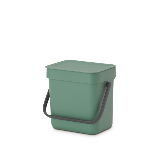 Ведро для мусора 3 л Brabantia Sort&Go тёмно-зелёный настольный контейнер для мусора brabantia металлик