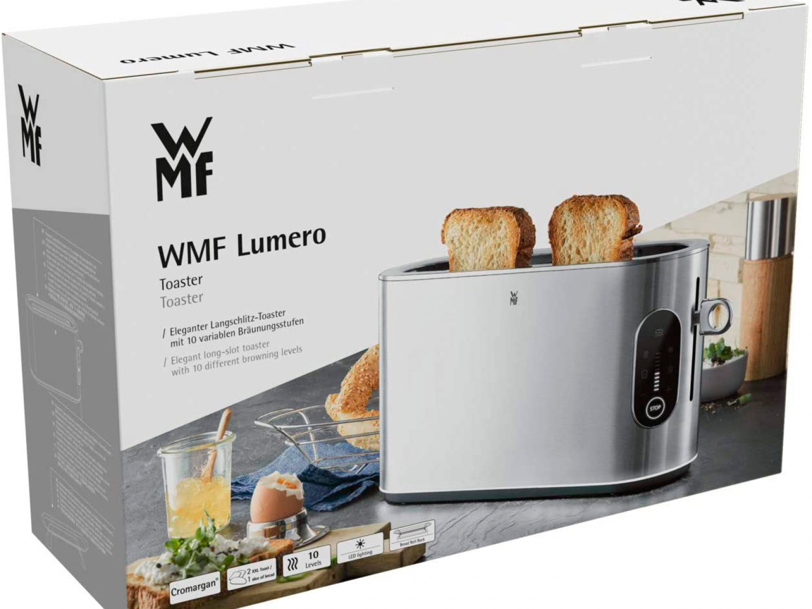 Тостер с одним удлиненным слотом  2 тоста WMF Lumero серебристый