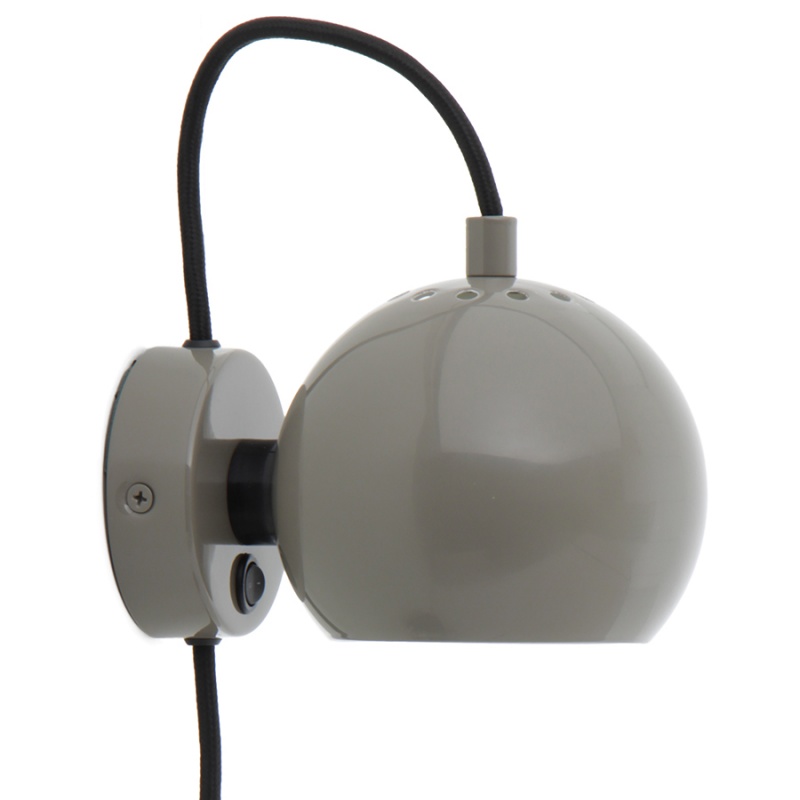 Лампа настенная ball, D12 см, серая глянцевая Frandsen CKH-123401
