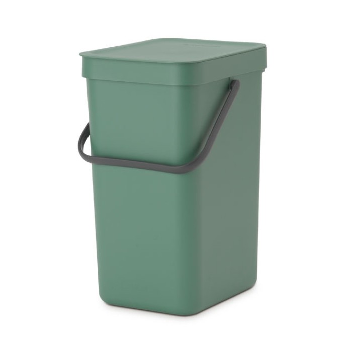 Ведро для мусора 12 л Brabantia Sort & Go тёмно-зелёный мешки для мусора биоразлагаемые 30 л с ручками пнд 11 мкм 50×66 см 20 шт зелёный