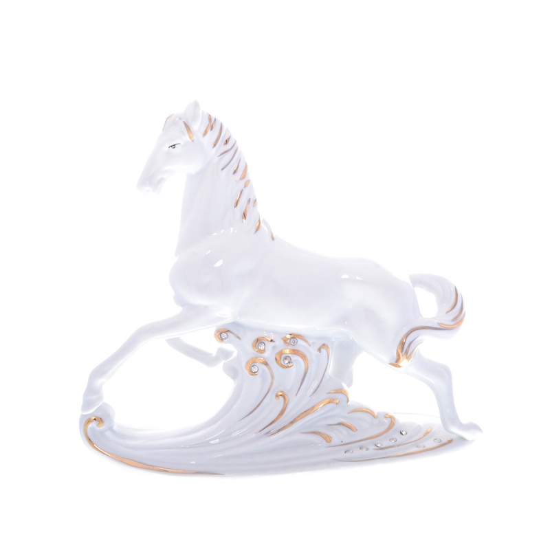 Статуэтка Лошадь и волна Royal Classics белый с золотом Royal Classics CKH-46221 - фото 1