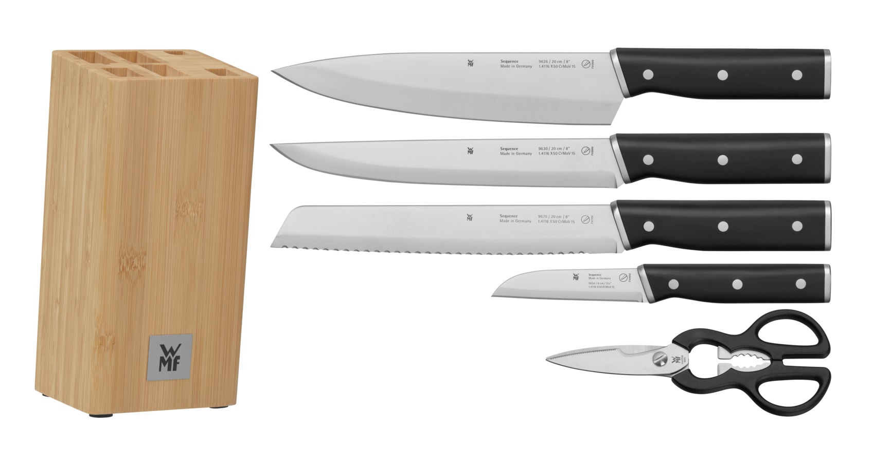 Набор ножей 6 предметов с блоком WMF Sequence WMF DMH-3201112310 - фото 2