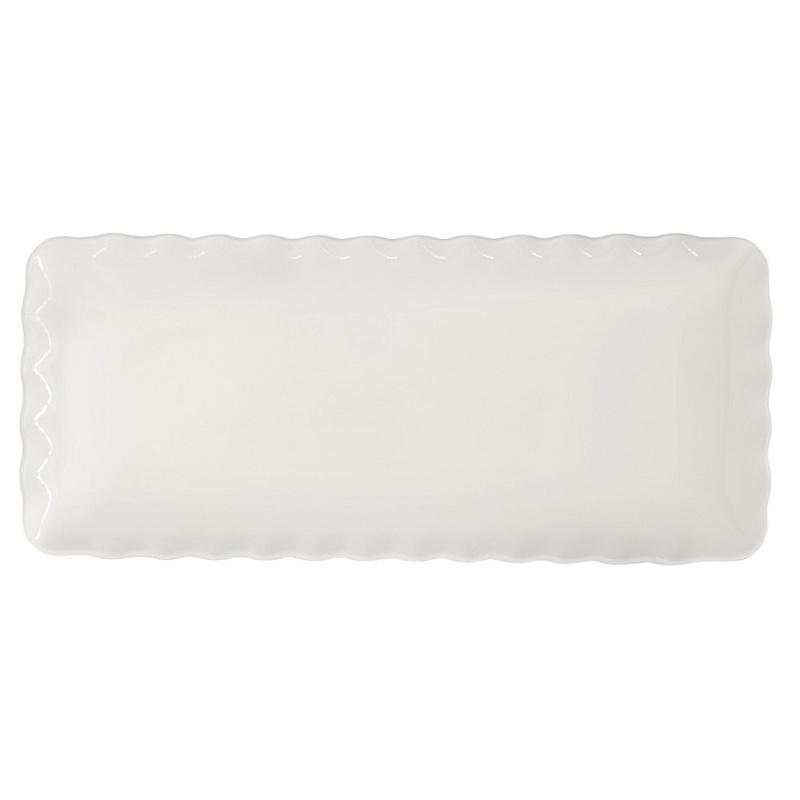 Блюдо прямоугольное 36 х 16 см Easy Life Onde белый блюдо керамическое с крышкой винтаж 19 3×16 5×17 см белый