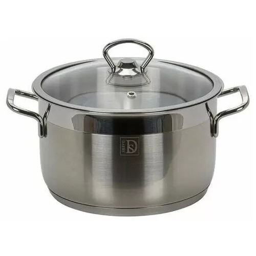 Кастрюля нерж 6,3л 24 x 14 см SENSO стеклянная крышка