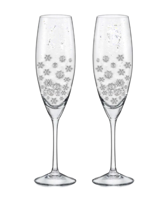 Набор бокалов для шампанского 230 мл Crystalex София Снежинки 1790₽