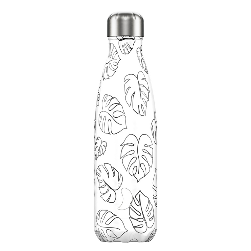 

Термос Chilly's Bottles line drawing 500 мл leaves