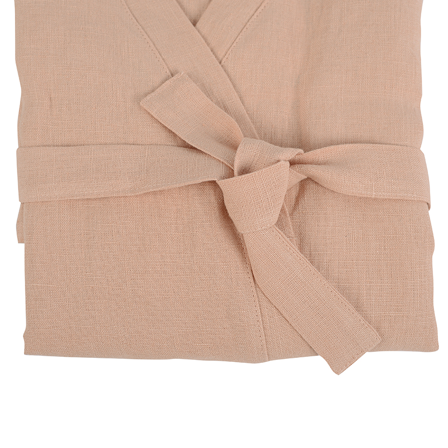Халат из умягченного льна Tkano Essential размер S розово-пудровый от CookHouse