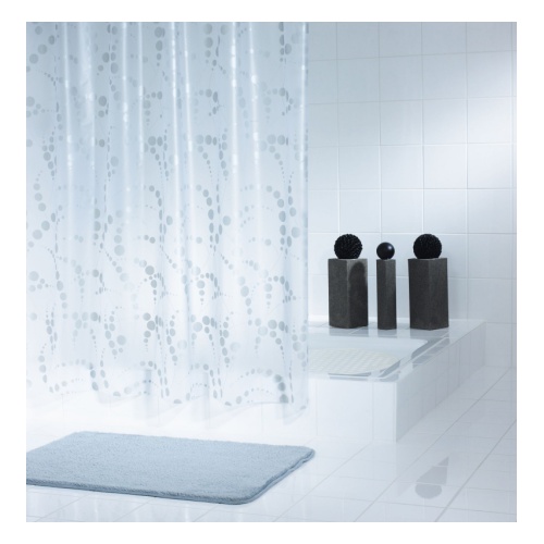 Штора для ванных комнат 180 х 200 см Ridder Dots серый-серебряный